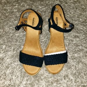 Sonoma Navy Wedge Sandal, Size 8